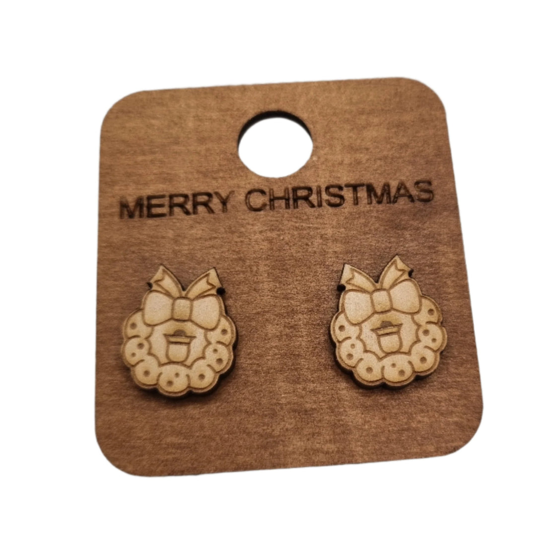 Wooden Christmas Earrings