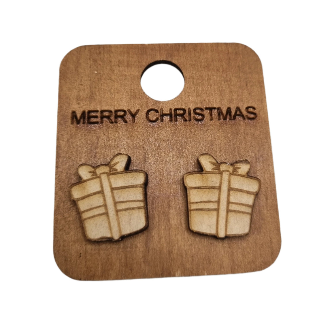 Wooden Christmas Earrings